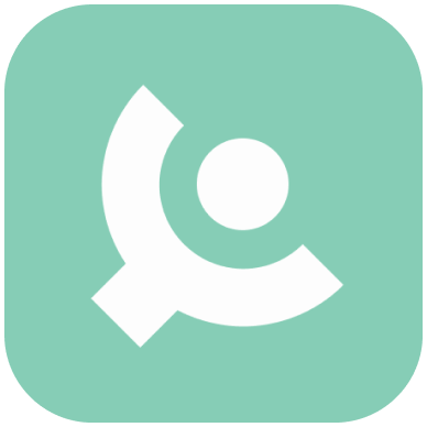 Logo des DiGA Anbieters eCovery. Grün-türkisener Hintergrund mit einem weißen Symbol im Inneren.