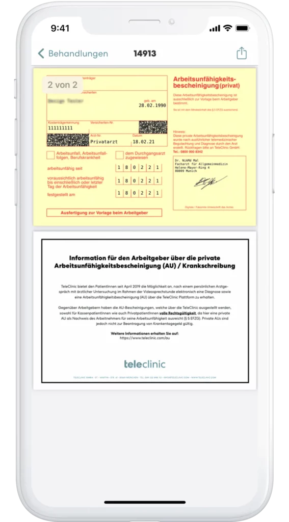 AU ServiceFragebogen TeleClinic