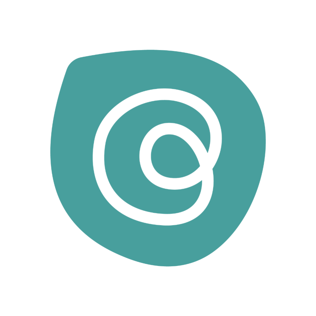 Logo des DiGA Anbieters Cara Care. Türkiser Hintergrund mit weißem geschwungenen Symbol in der Mitte.