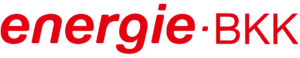 Logo der Krankenkasse bzw. Krankenversicherung energie BKK mit rotem Schriftzug.