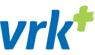 Logo der Krankenkasse bzw. Krankenversicherung vrk mit blauen Schriftzug und grünen Logo.