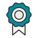 Symbol eines Abzeichens, steht für Qualität und Verlässlichkeit.