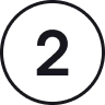 Symbol das die Zahl 2 zeigt, welche mit einem dünnen Kreis umrandet ist.